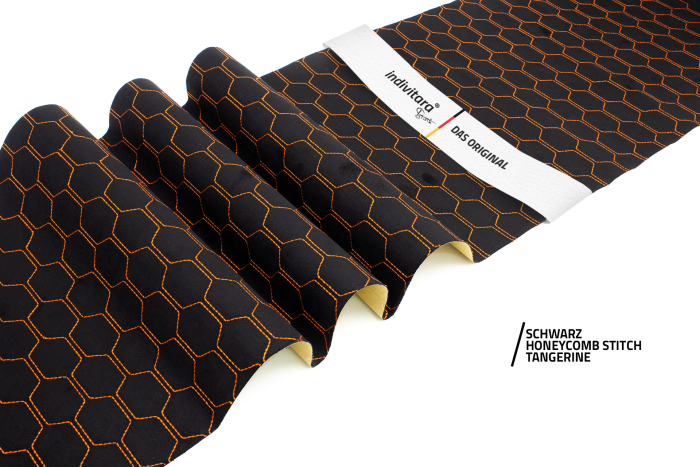 indivitara® Premium Stitch - selbstklebender Mikrofaserstoff Premium mit echten Nähten - Meterware - verschiedene Farben